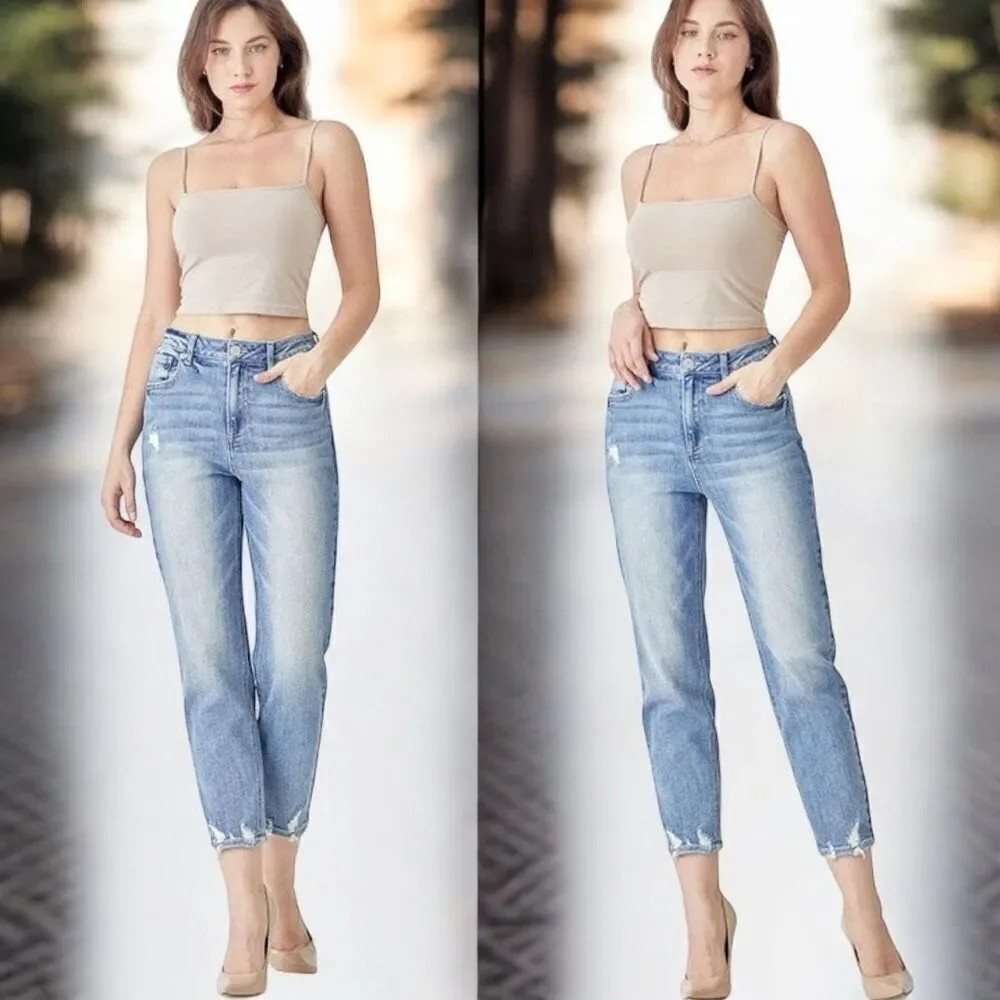 Risen High Rise Boyfriend Jeans Size 1XL